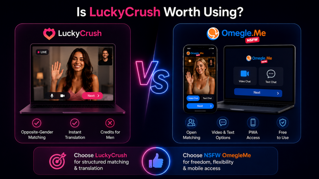 Is LuckyCrush worth using compared with NSFW OmegleMe?