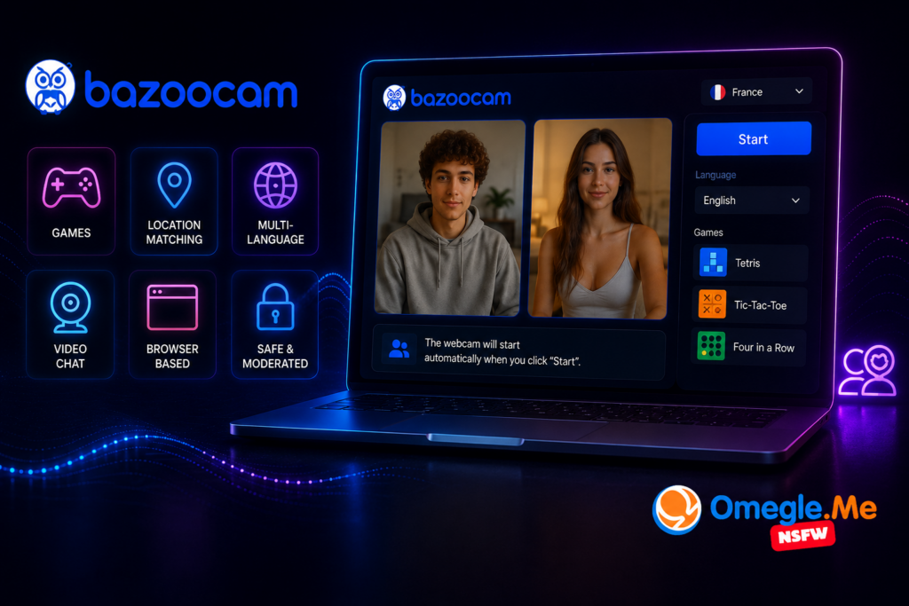 Bazoocam video chat interface and features overview